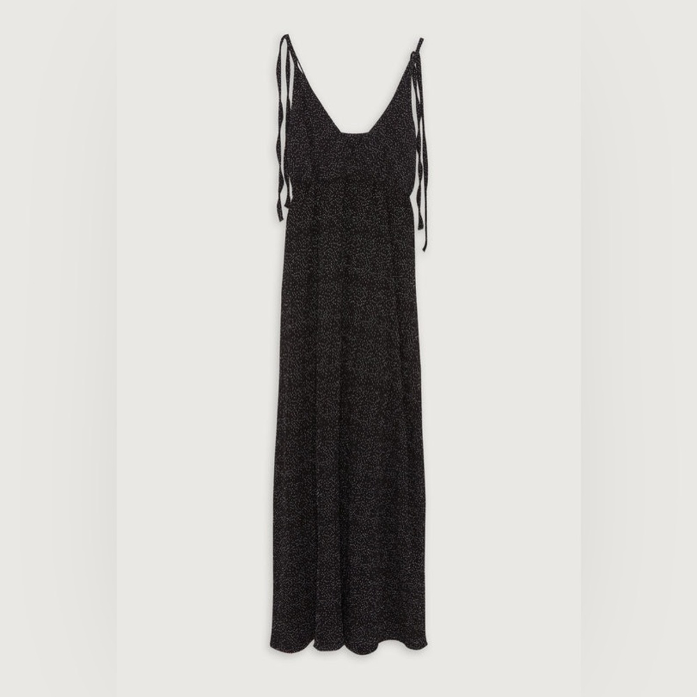 NWT OAK + FORT US M Black Polka Dot Midi Dress (DR-10087-W-BLACK-M)